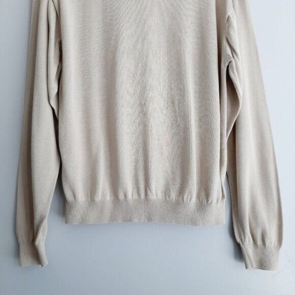 BARACUTA Silk Cotton Blend Fine Knit Sweater Pullover Top Sz L - Picture 4 of 9